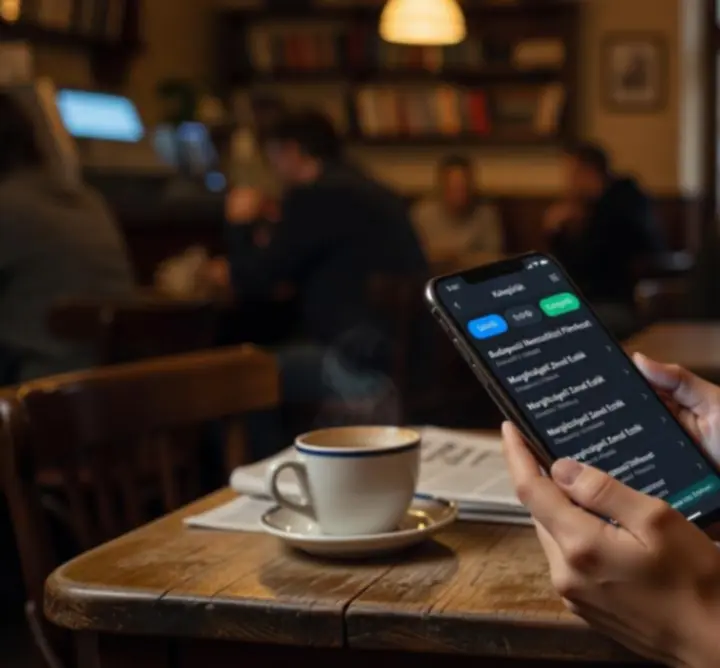 Mobil nézetben megjelenített rendezvénynaptár
