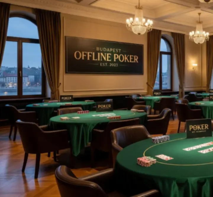 Budapesti hangulatos belső tér, ahol offline poker est zajlik